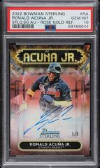 Ronald Acuna Jr. [Rose Gold] #SSA-RA Baseball Cards 2022 Bowman Sterling Signage Autographs Prices