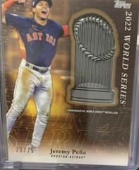 Jeremy Pena [Gold] Baseball Cards 2023 Topps Update Commemorative World Series Trophy Medallion Prices
