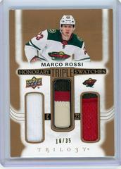 Marco Rossi #HTS-MR Hockey Cards 2022 Upper Deck Trilogy Honorary Triple Swatches Prices