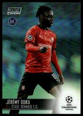 Jeremy Doku [Aqua Refractor] #22 Soccer Cards 2020 Stadium Club Chrome UEFA Champions League Prices