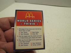 World Series Trivia Baseball Cards 1990 Score McDonald's Prices
