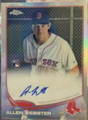Allen Webster [Autograph] #112 Baseball Cards 2013 Topps Chrome Prices