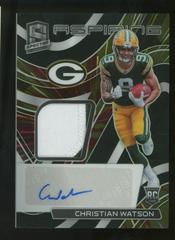 Christian Watson [Hyper] Football Cards 2022 Panini Spectra Aspiring Patch Autographs Prices