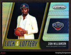 Zion Williamson [Silver Prizm] Basketball Cards 2019 Panini Prizm Luck of the Lottery Prices