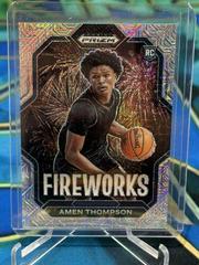 Amen Thompson [Mojo] #11 Basketball Cards 2023 Panini Prizm Draft Picks Fireworks Prices