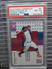 Ronald Acuna Jr. [Gold] #21 Baseball Cards 2018 Panini Chronicles Status Prices
