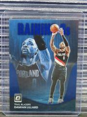 Damian Lillard [Blue] Basketball Cards 2022 Panini Donruss Optic Raining 3s Prices