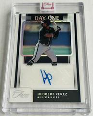 Hedbert Perez [Holo Silver] #DOA-HP Baseball Cards 2022 Panini Three and Two Day One Autographs Prices