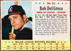 Bob Del Greco [Hand Cut] #91 Baseball Cards 1963 Post Cereal Prices