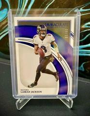 Lamar Jackson [Blue] #5 Football Cards 2022 Panini Immaculate Collection Prices