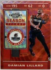 Damian Lillard [Red Wave] Basketball Cards 2019 Panini Contenders Optic Prices