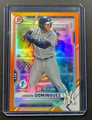 Jasson Dominguez [Orange Foil] #BD-77 Baseball Cards 2021 Bowman Draft 1st Edition Prices