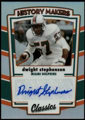 Dwight Stephenson #HMA-DS Football Cards 2022 Panini Classics History Makers Autographs Prices