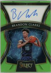 Brandon Clarke [Neon Green Prizm] Basketball Cards 2019 Panini Select Rookie Signatures Prices