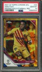 Ansu Fati [Orange & Gold Starball Refractor] #29 Soccer Cards 2021 Topps Chrome UEFA Champions League Prices