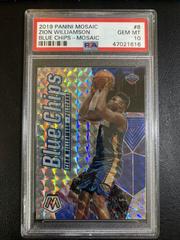 Zion Williamson [Mosaic] #8 Basketball Cards 2019 Panini Mosaic Blue Chips Prices