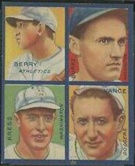 Berry, Burke [Kress, Vance] Baseball Cards 1935 Goudey 4 in 1 Prices