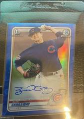 Burl Carraway [Blue Refractor] #CDA-BC Baseball Cards 2020 Bowman Draft Picks Chrome Autographs Prices