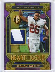 Saquon Barkley [Rose Gold] #10 Football Cards 2023 Panini Gold Standard Heart of Threads Prices