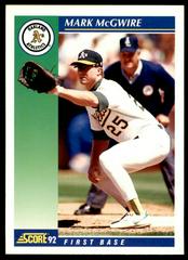 Mark McGwire #20 Baseball Cards 1992 Score Prices