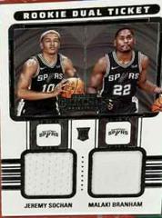 Jeremy Sochan, Malaki Branham #RT2-SAS Basketball Cards 2022 Panini Contenders Rookie Ticket Dual Swatches Prices