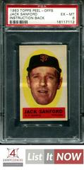Jack Sanford [Instruction Back] Baseball Cards 1963 Topps Peel Offs Prices