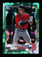 Jarren Duran [Green Refractor] Baseball Cards 2021 Bowman Sapphire Prices