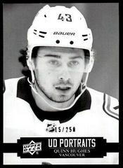 Quinn Hughes [Black & White] Hockey Cards 2021 Upper Deck UD Portraits Prices