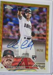 Corbin Carroll [Gold Wave] #RA-CCA Baseball Cards 2023 Topps Chrome Rookie Autographs Prices