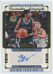 Ziaire Williams [Gold] #CA-ZWL Basketball Cards 2022 Panini Contenders Autographs Prices
