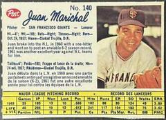 Juan Marichal [Hand Cut] #140 Baseball Cards 1962 Post Canadian Prices