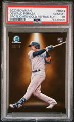 Oswald Peraza [Gold] Baseball Cards 2023 Bowman Spotlights Prices