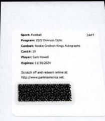 Sam Howell [Autograph] #RGK-19 Football Cards 2022 Panini Donruss Optic Rookie Gridiron Kings Prices