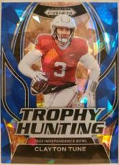 Clayton Tune [Blue Ice] #TH-24 Football Cards 2023 Panini Prizm Draft Picks Trophy Hunting Prices