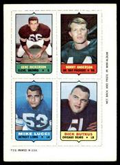 Gene Hickerson, Donny Anderson, Mike Lucci, Dick Butkus Football Cards 1969 Topps Four in One Prices
