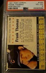 Frank Thomas [Perforated] Baseball Cards 1961 Post Cereal Prices