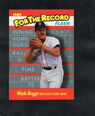 Wade Boggs Baseball Cards 1989 Fleer for the Record Prices