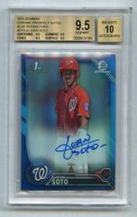 Juan Soto [Blue Refractor] Baseball Cards 2016 Bowman Chrome Prospect Autograph Prices