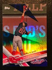 Mookie Betts [Catching Rainbow Blue Foil] #113 Baseball Cards 2017 Topps Opening Day Prices