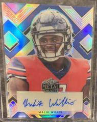 Malik Willis [Prismatic Blue] Football Cards 2022 Leaf Portrait Metal Draft Prices