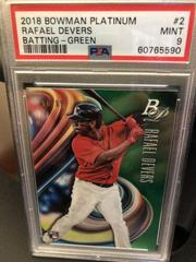 Rafael Devers [Batting Green] #2 Baseball Cards 2018 Bowman Platinum Prices