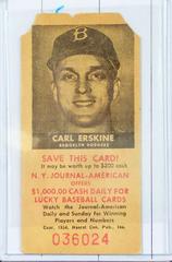 Carl Erskine Baseball Cards 1954 NY Journal American Prices