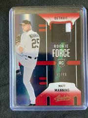 Matt Manning [Spectrum Red] Baseball Cards 2022 Panini Absolute Rookie Force Prices