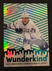 Nick Abruzzese [Autograph Green] Hockey Cards 2022 Upper Deck Stature Wunderkind Prices