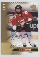 Erin Ambrose [Signature] Hockey Cards 2022 Upper Deck Team Canada Juniors Prices