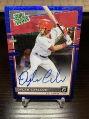Dylan Carlson [Blue] Baseball Cards 2020 Panini Donruss Optic Rated Prospects Signatures Prices