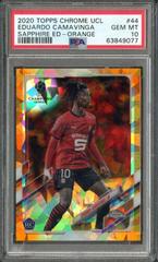 Eduardo Camavinga [Orange] #44 Soccer Cards 2020 Topps Chrome UEFA Champions League Sapphire Prices