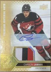 Carson Lambos [Signature] #72 Hockey Cards 2022 Upper Deck Team Canada Juniors Prices