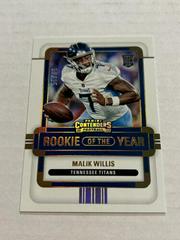 Malik Willis [Gold] #ROY-MWI Football Cards 2022 Panini Contenders Rookie of the Year Prices
