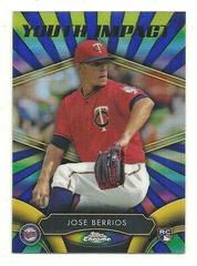 Jose Berrios #YI-19 Baseball Cards 2016 Topps Chrome Youth Impact Prices